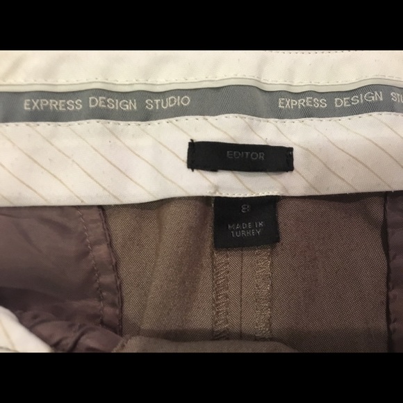 Express Editor Pants size 8 Regular Brown - Picture 3 of 4